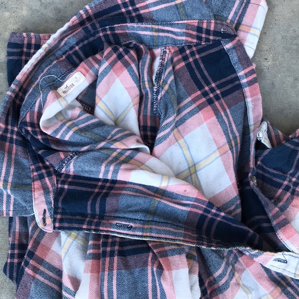 Hollister PINK, NAVY BLUE, WHITE & YELLOW FLANNEL